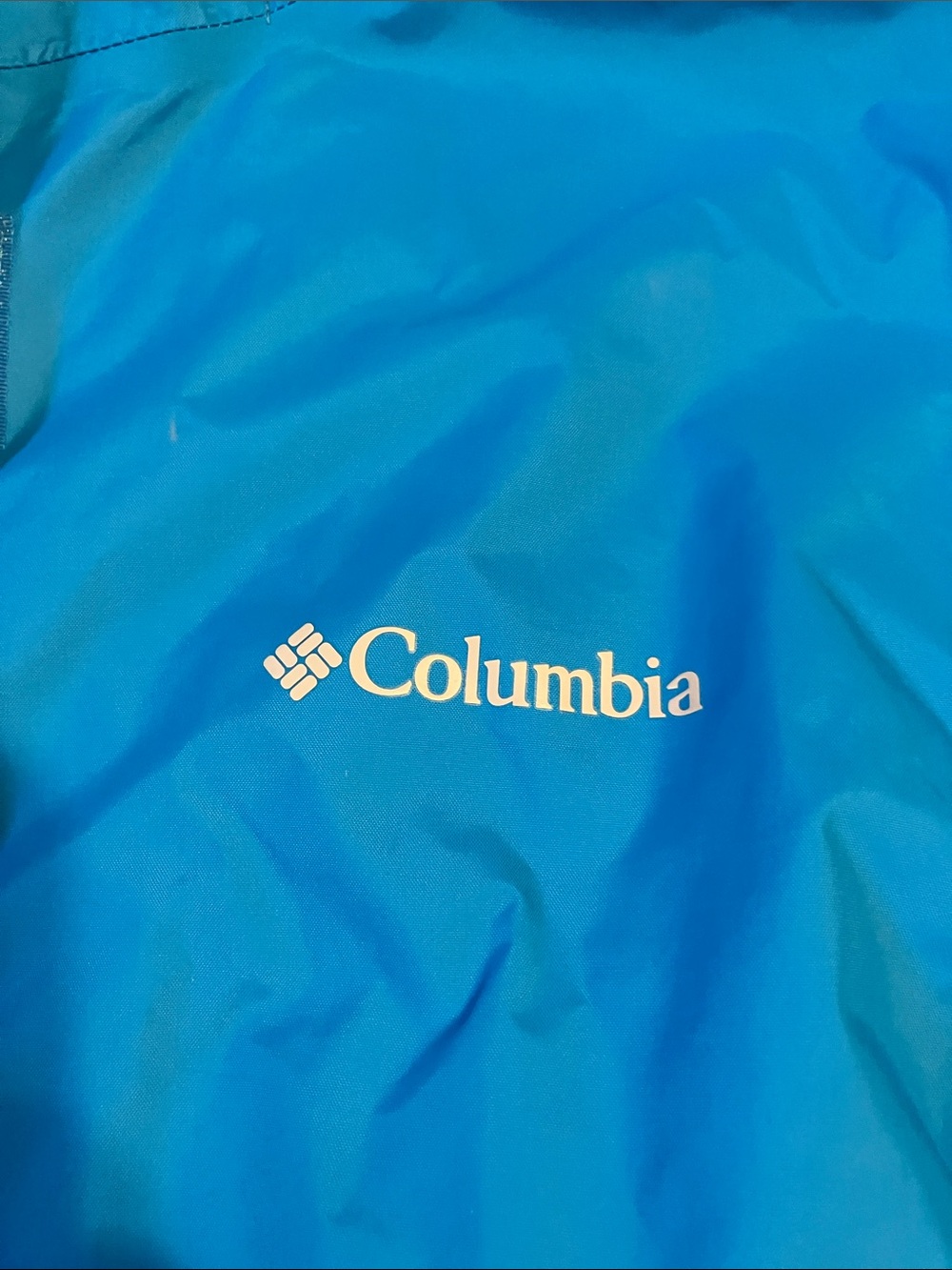 Columbia Bright Blue Hooded Rain Jacket Omni tech women’s XL - Picture 2 of 10